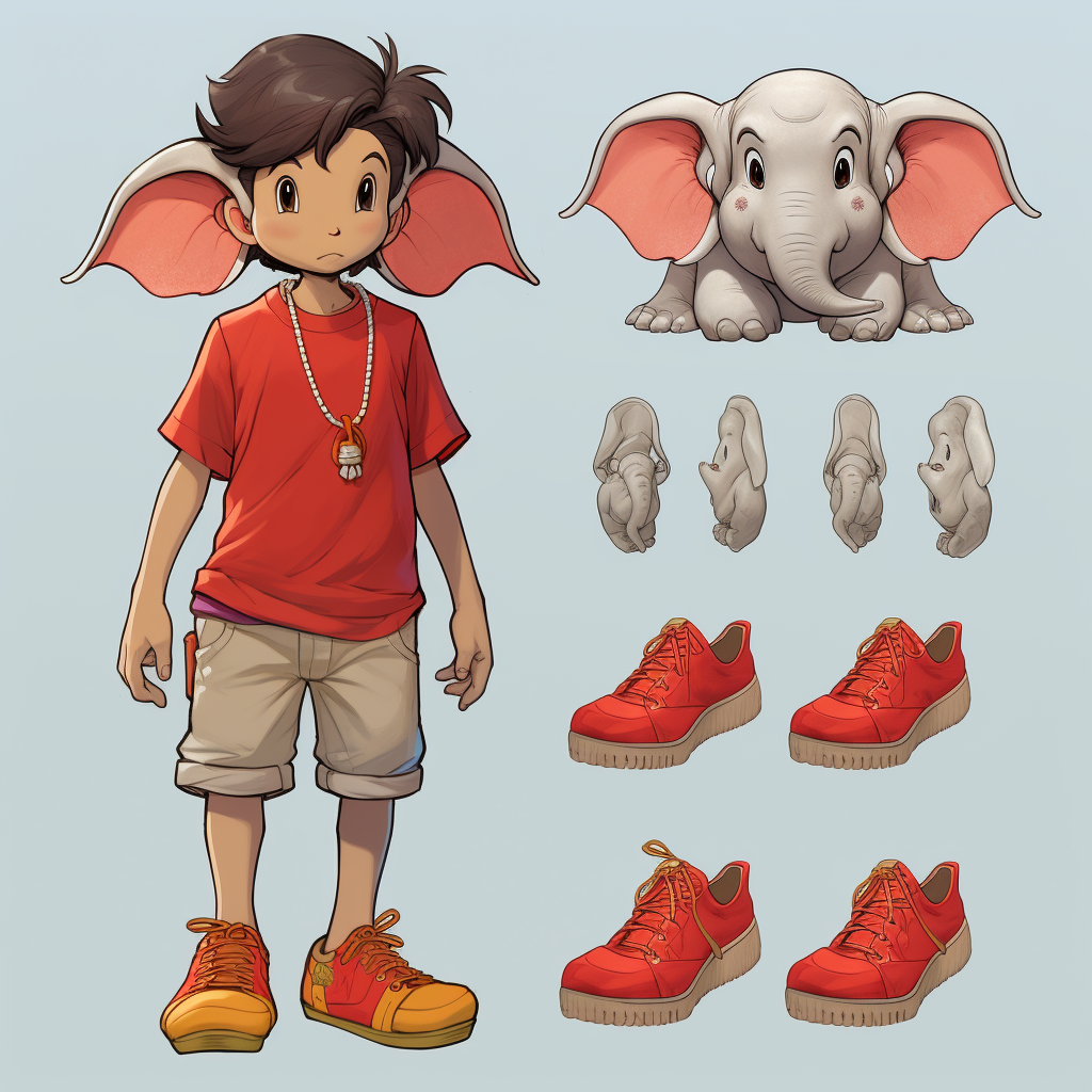 Cute Ganesha with Red Shoes Spaceship