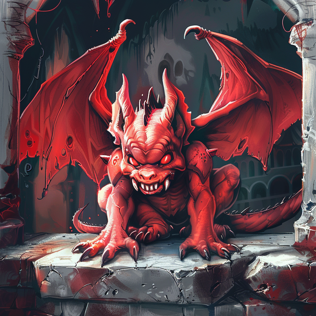 Cute gargoyle chibi in dungeon