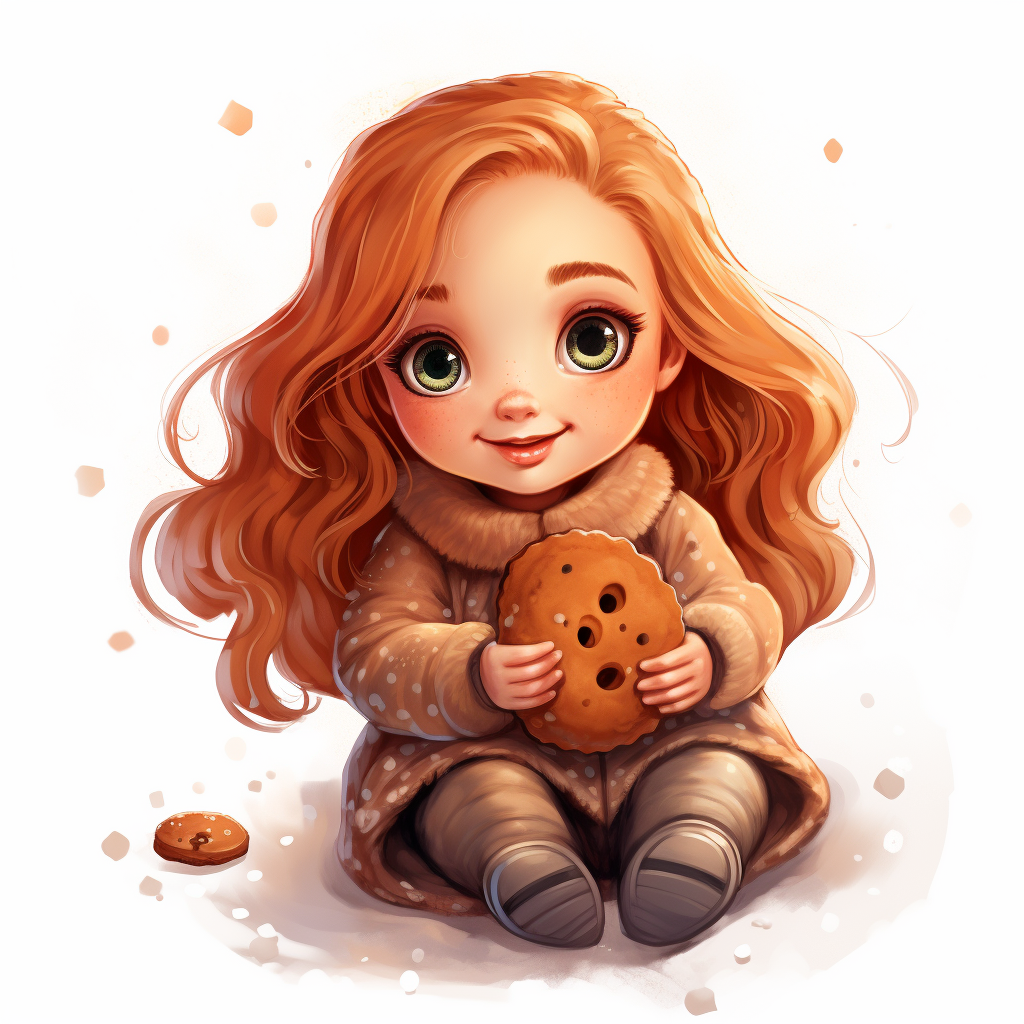 Glossy watercolor cute gingergirl cookie