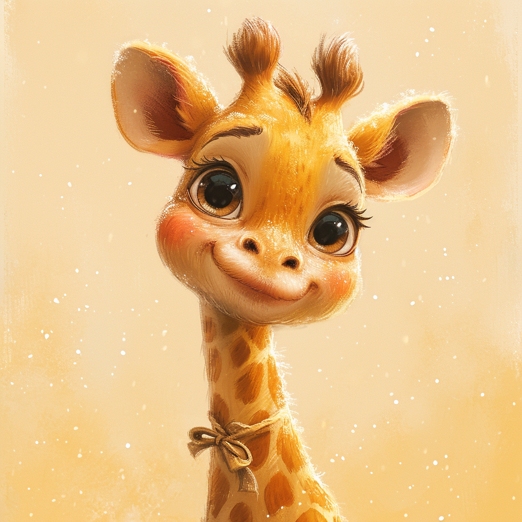 Cute giraffe in Miyazaki style