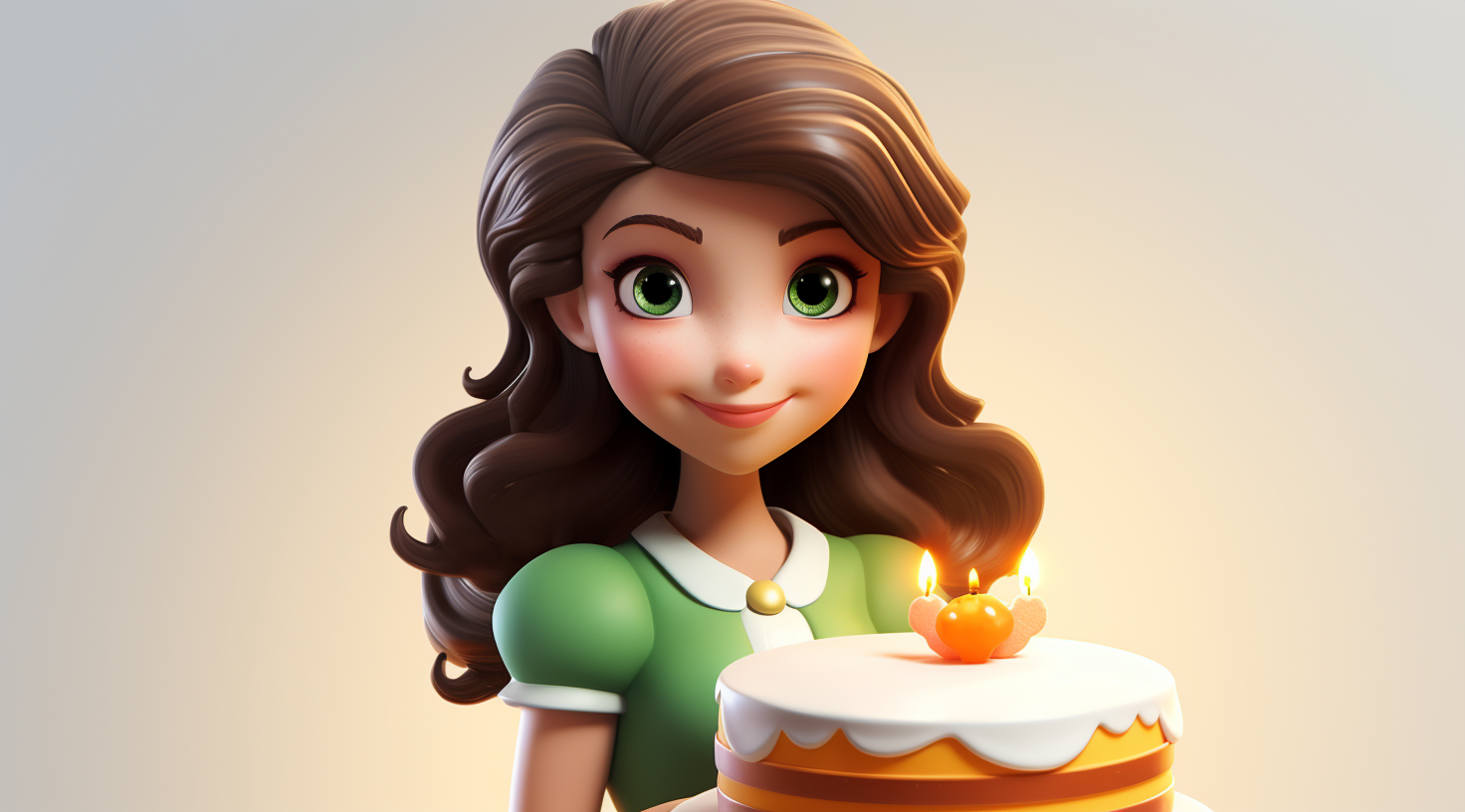 Cute girl with cake logo