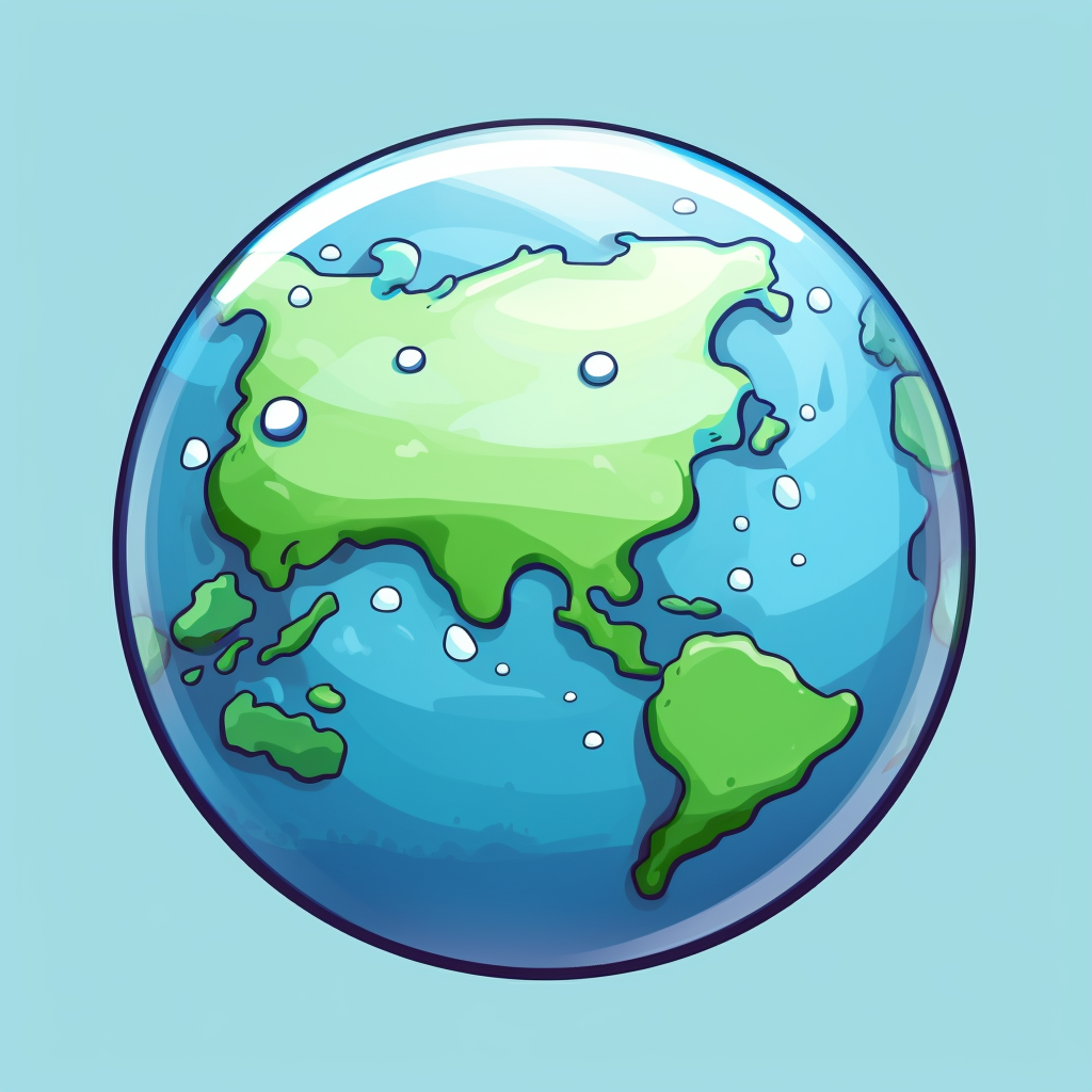 Illustration of a Cute Globe Sticker