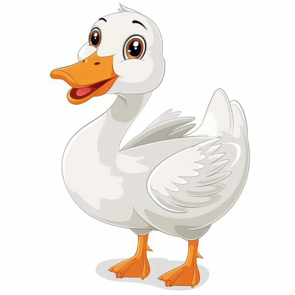 cute goose on white background