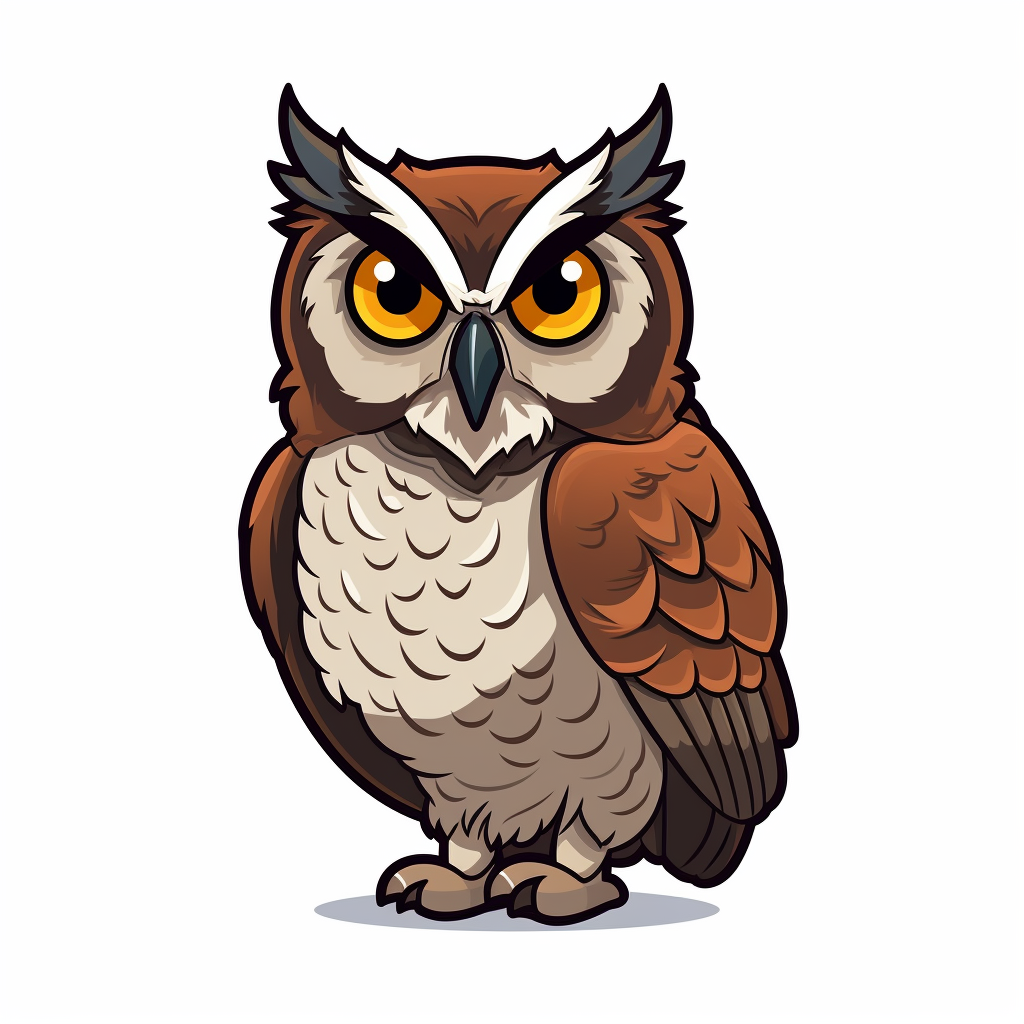 Cute Great Horned Owl Sticker