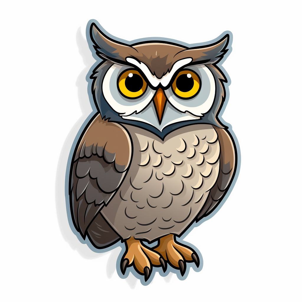 Cute Great Horned Owl Sticker