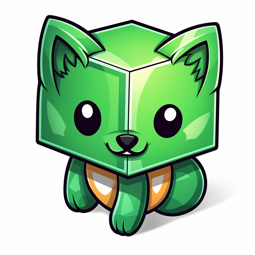 Adorable green cube animal toy