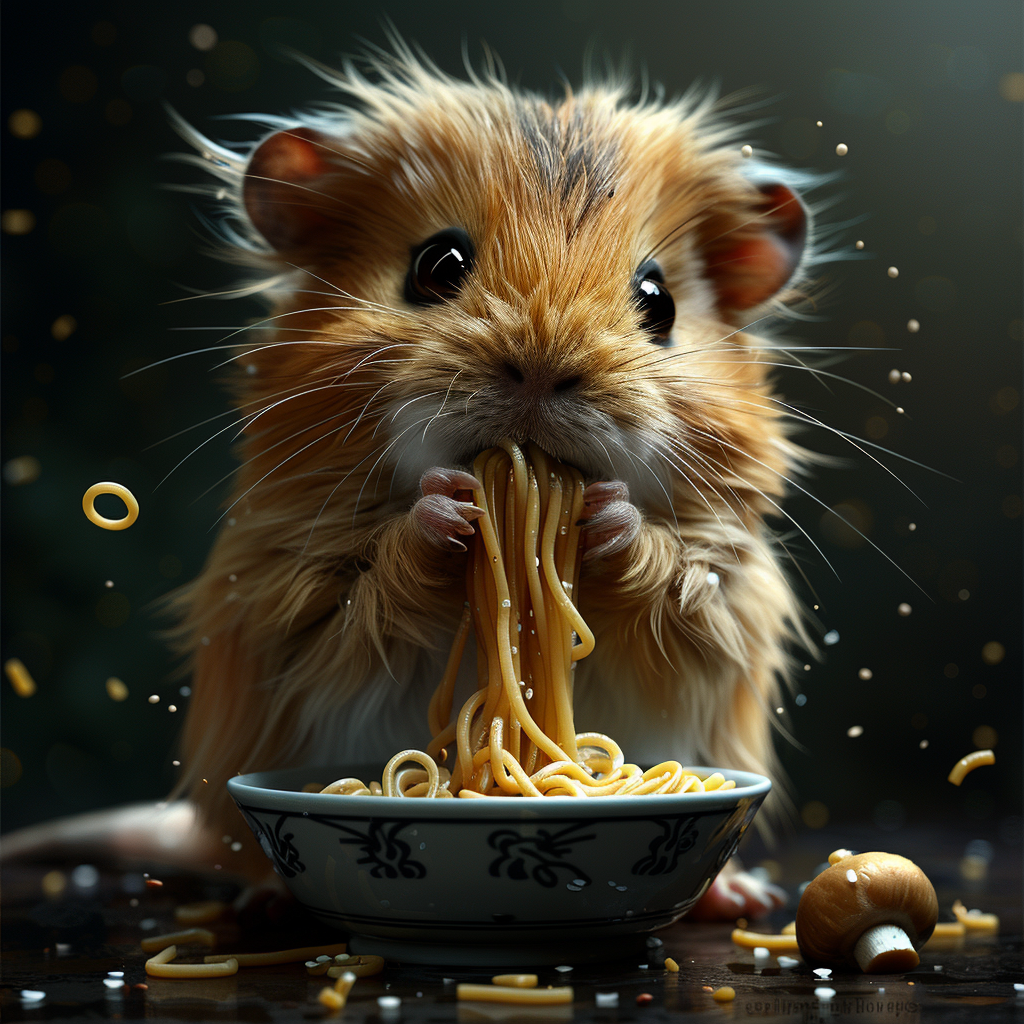 Cute Guinea Pig Ramen Noodles