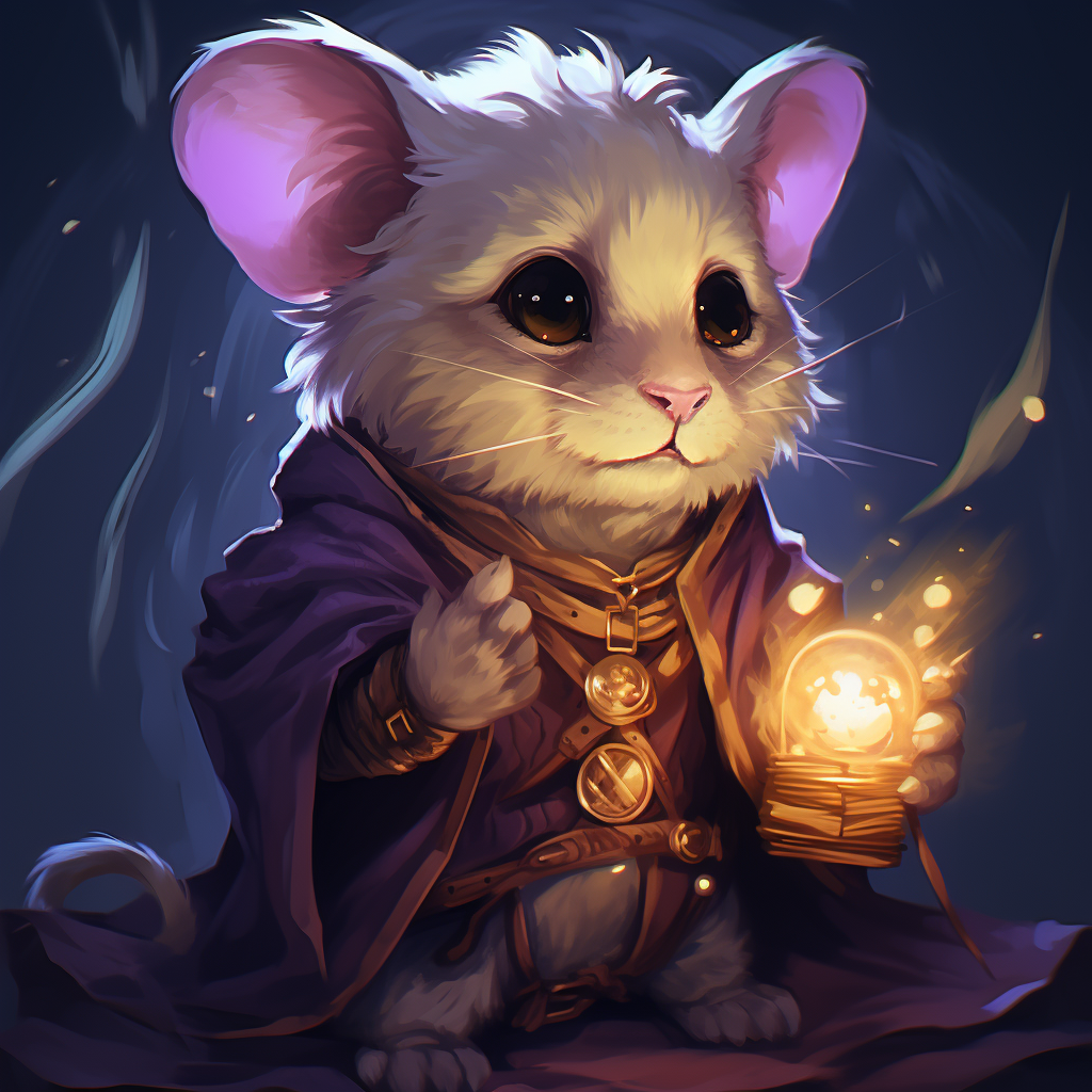 Cute hamster necromancer with tiger stripes