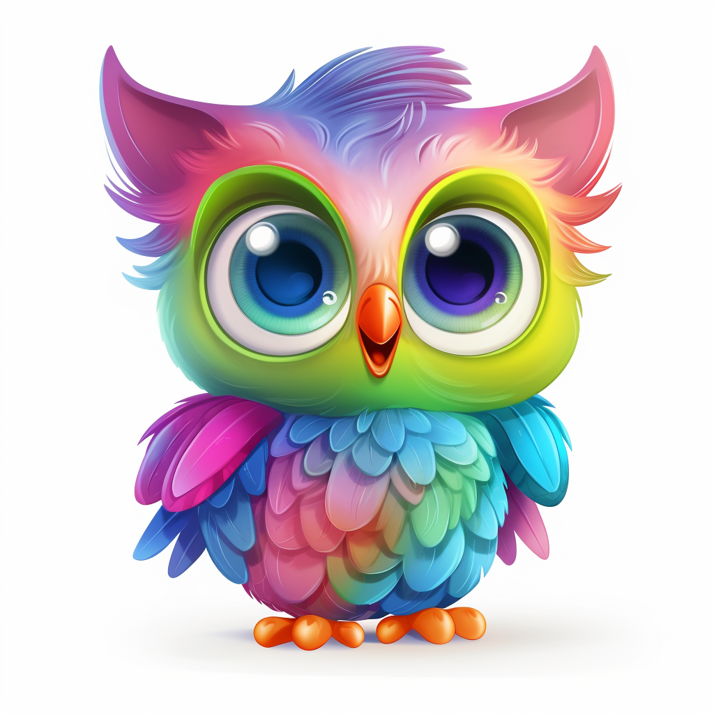 Adorable owl on white background