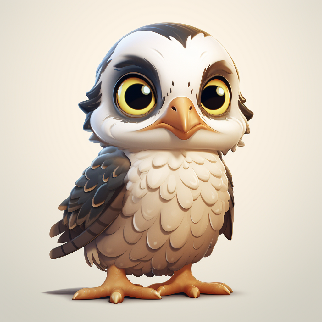 Adorable falcon hatchling cartoon