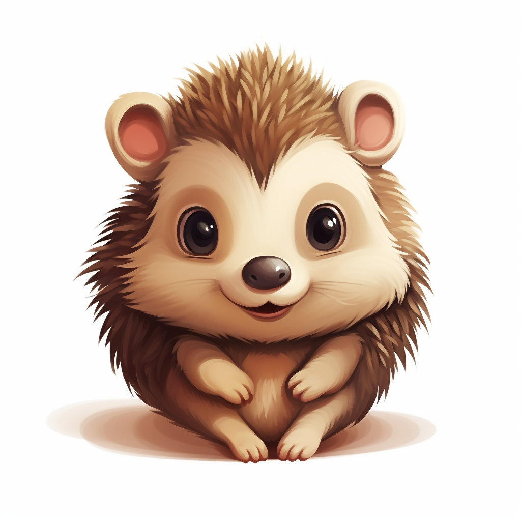 Sweet baby hedgehog on white background