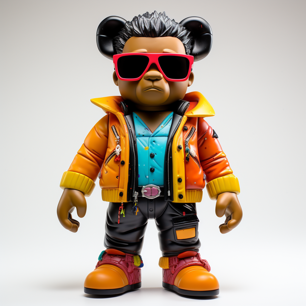 Cute hip hop teddy bear with sunglasses