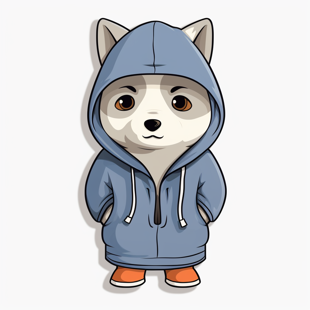 Adorable husky in a hoodie