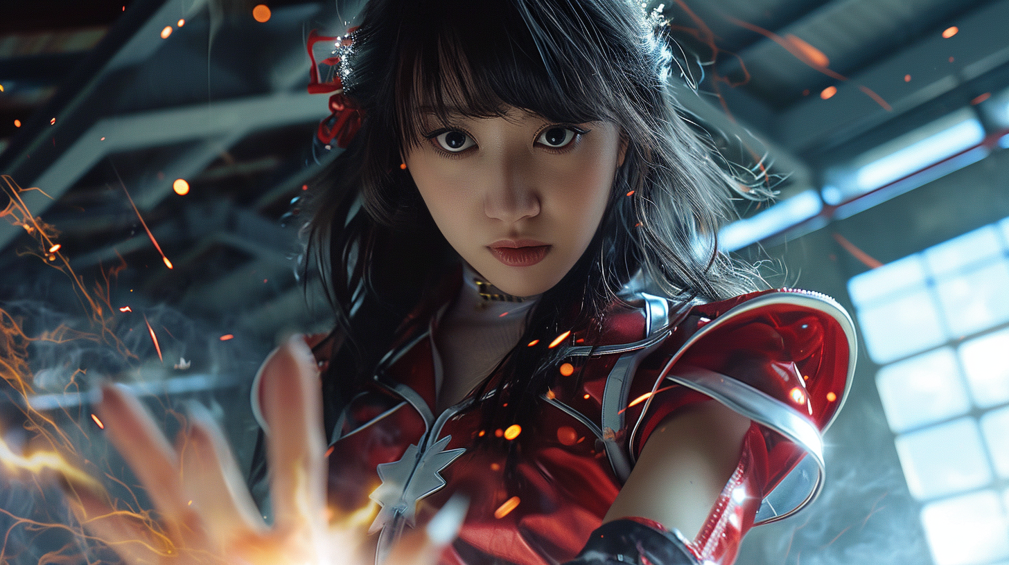 Chinese girl in Marvel comic theme