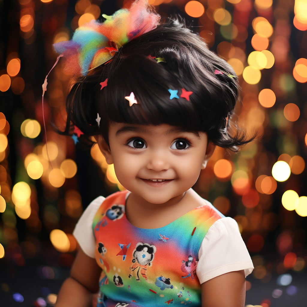 1-year-old Indian baby girl with hazel eyes