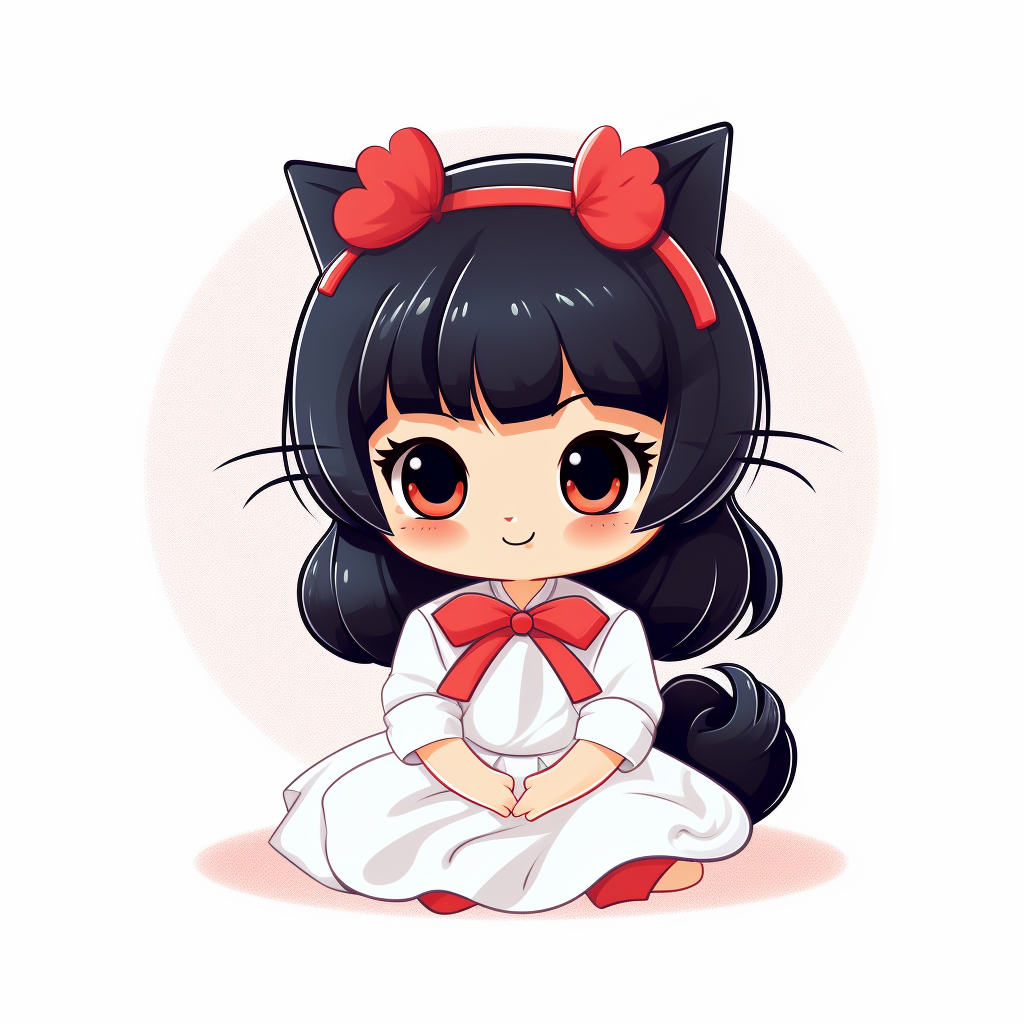 Cute Japanese cartoon on white background