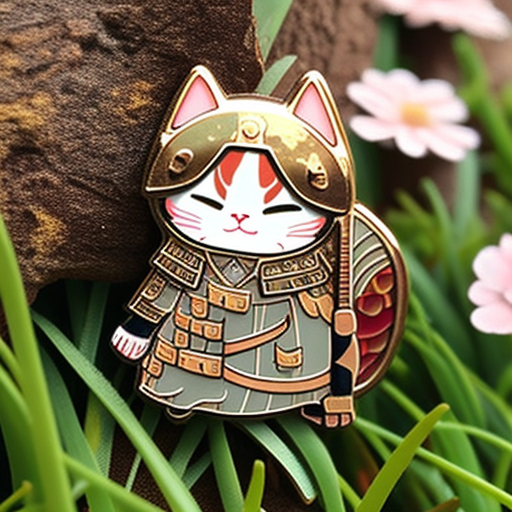 Cute cat wearing gusoku armour