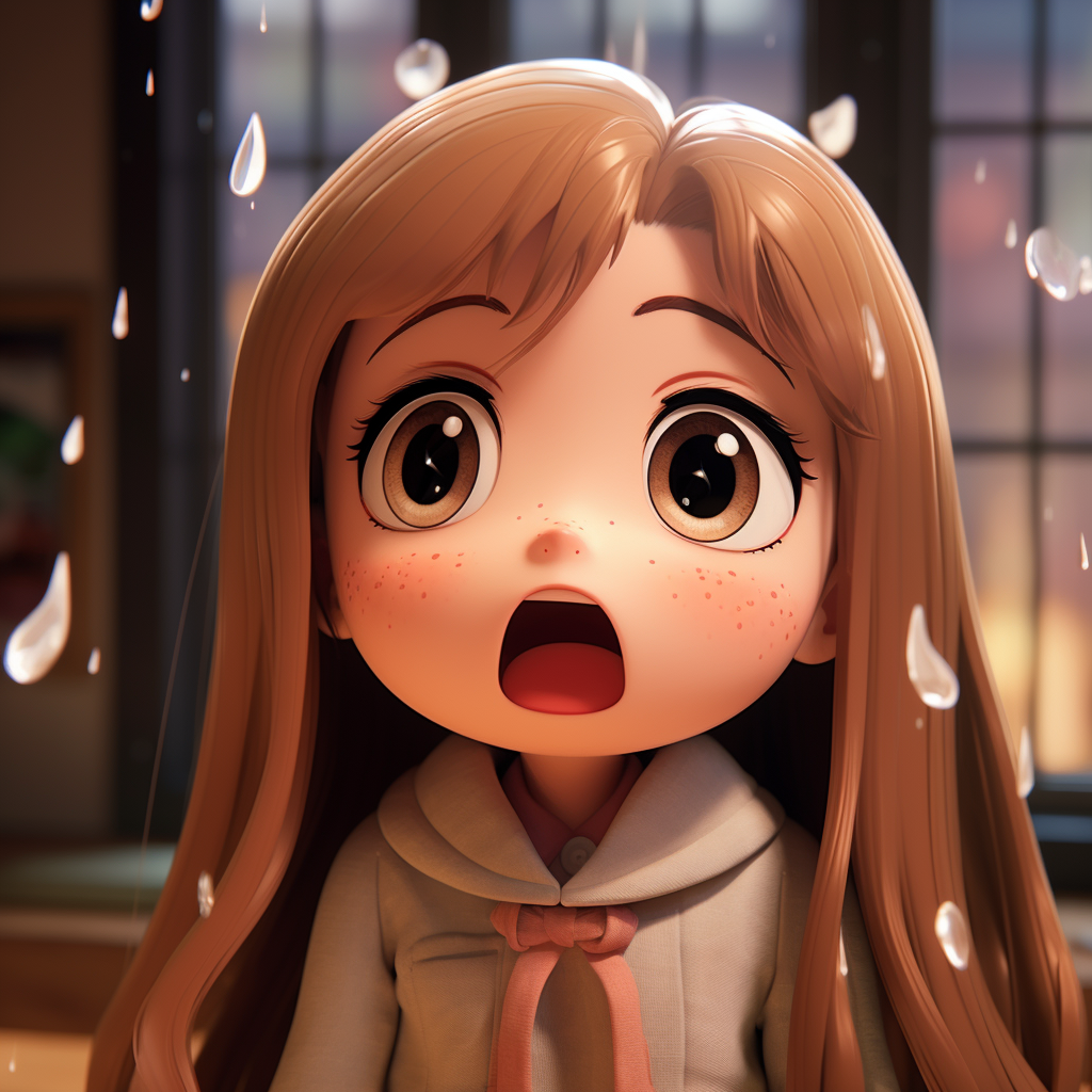 Japanese girl crying cartoon character