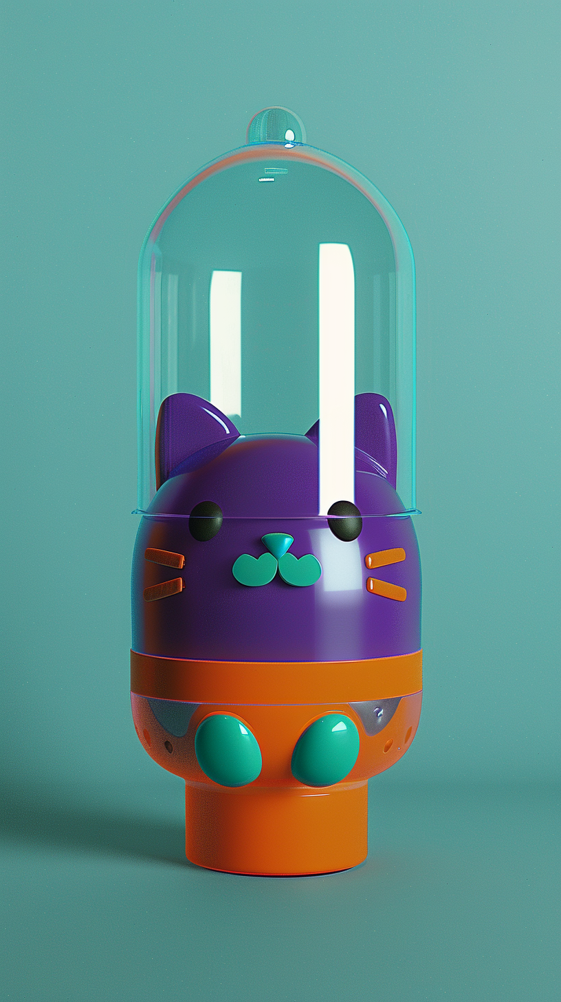 Cute K-Pop Cat Lightstick in Purple