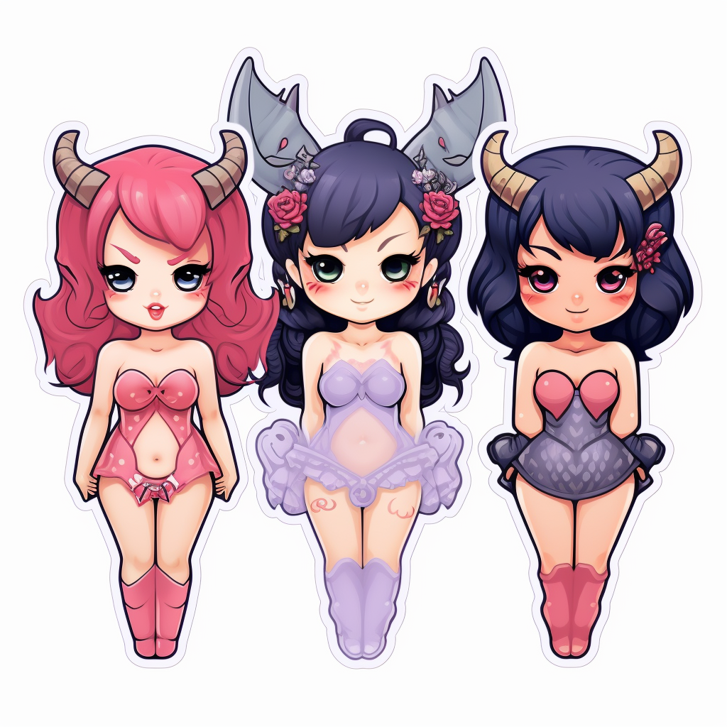 Cute Chibi Anime Demon Girls