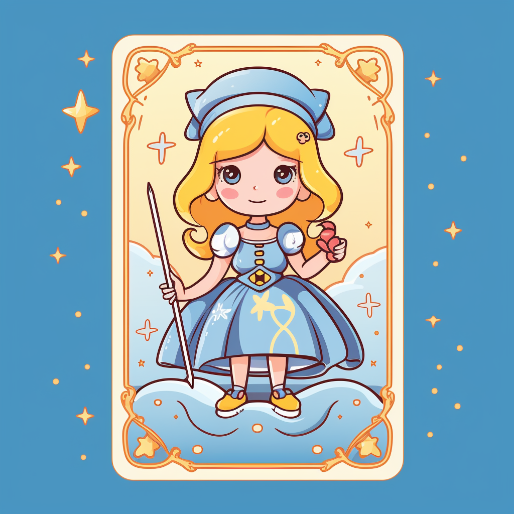 Adorable Kawaii Tarot Card Illustration