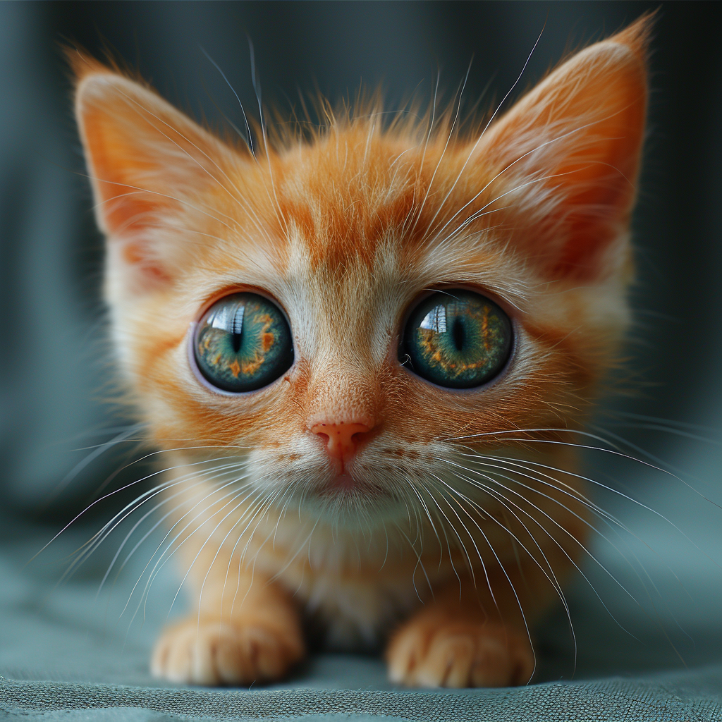 Cute Kitten with Large Eyeball Head