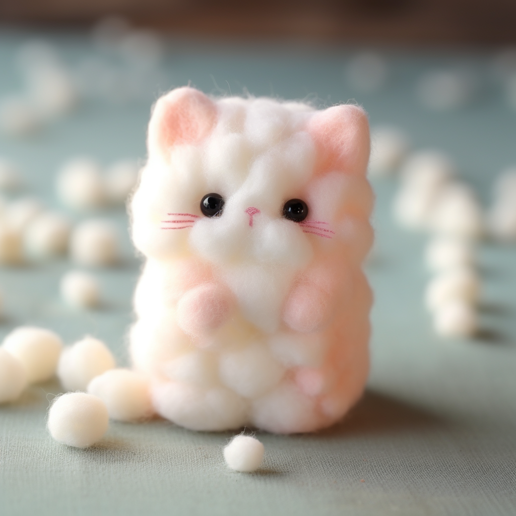 Cute kitty made from marshmallow