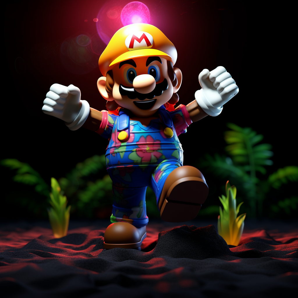 Lego Super Mario in Hawaiian Shirt