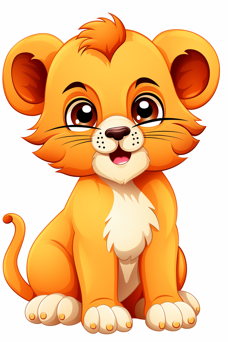 Cute lion in line style