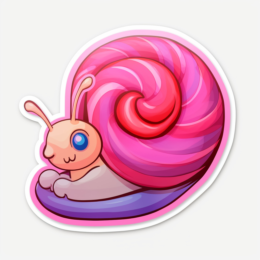 Cute red and pink valentine snail sticker