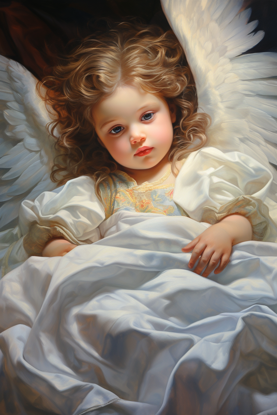 Cute little angel painting artwork