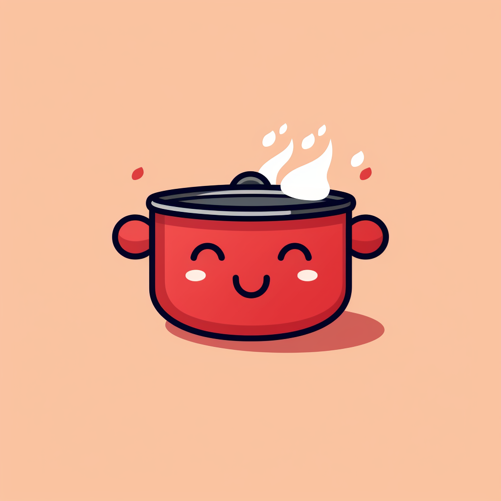 Cartoon cooking pot burping logo