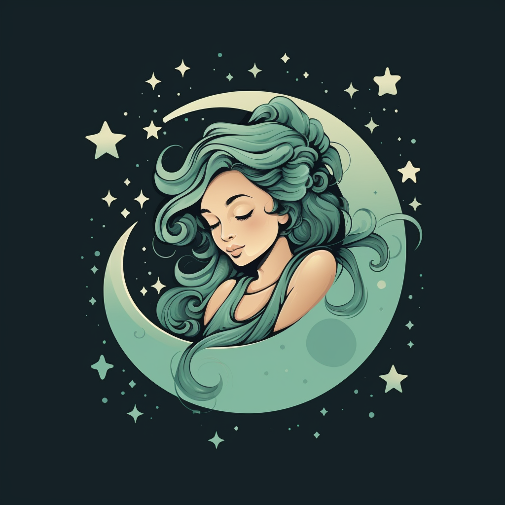 Cute logo with night, baby, stars, moon