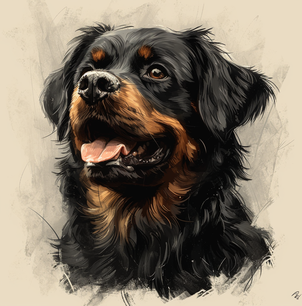 Cute Rottweiler Illustration