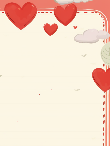 Cute love diary with red hearts