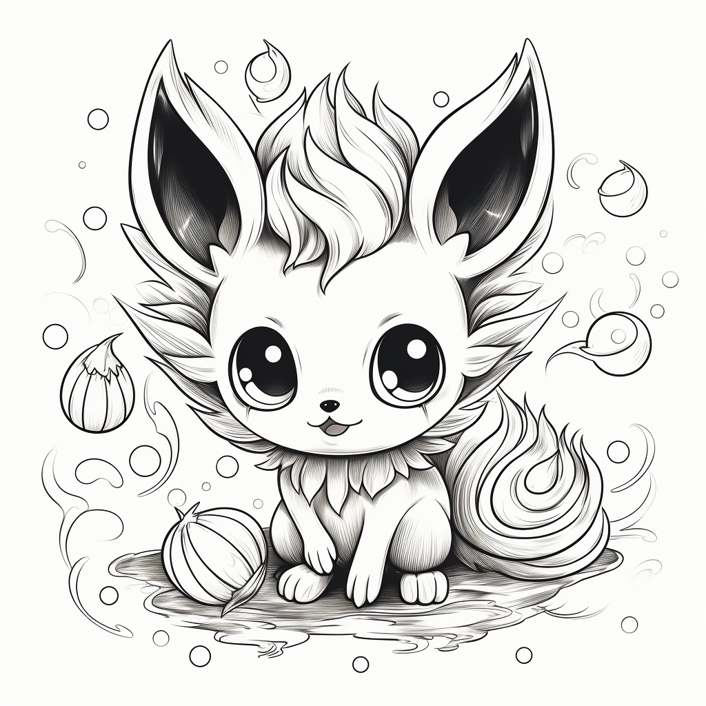 Cute magical pokemon coloring page