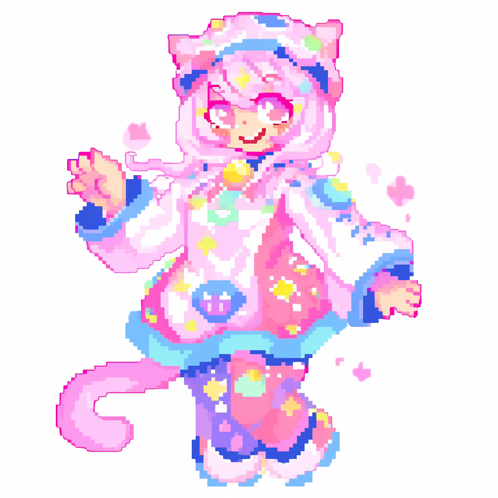 Charming and cute mascot pixel art