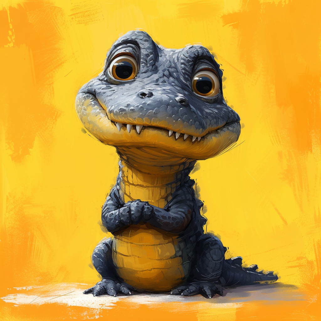 Cute modern vulnerable crocodile sketch