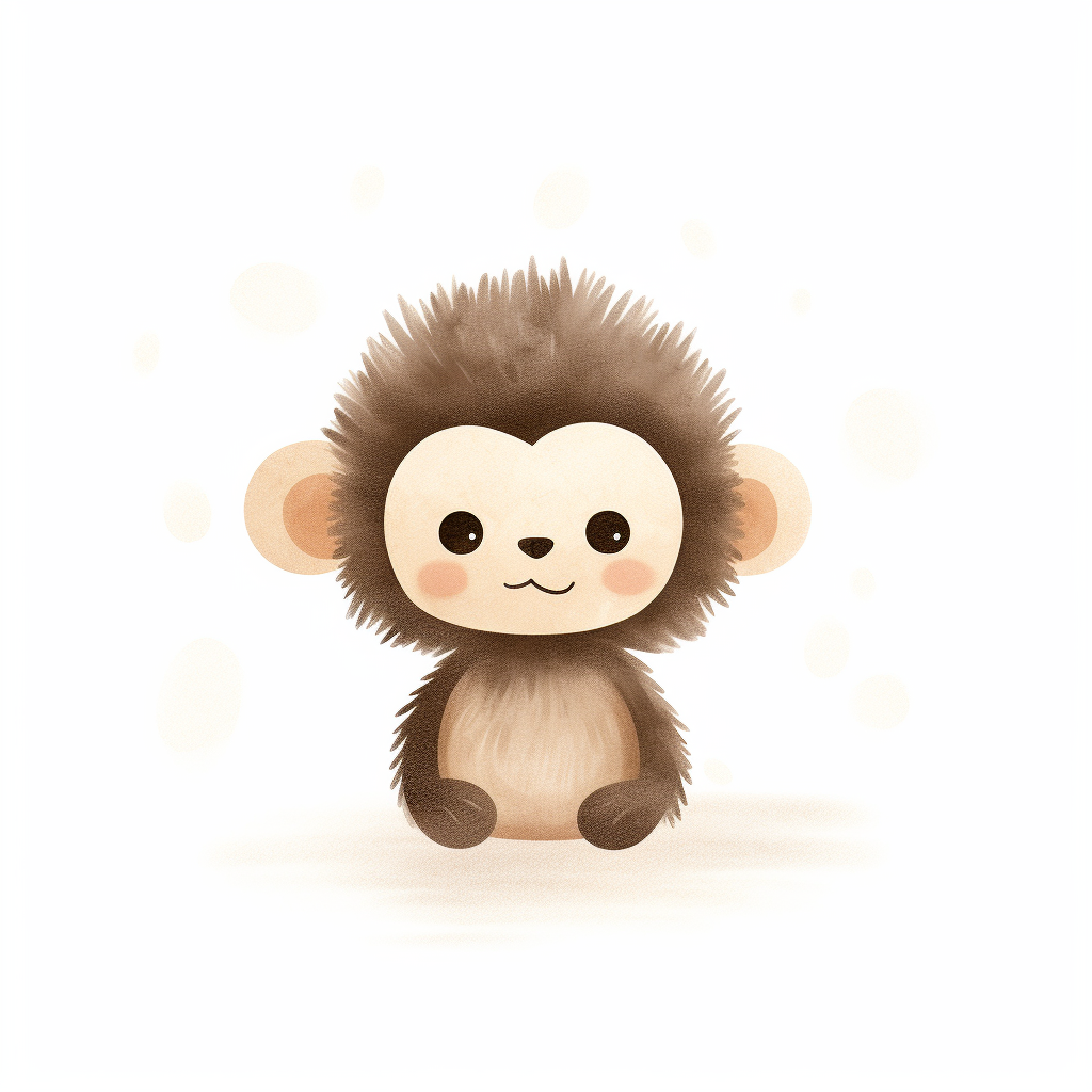 Cute monkey clipart with closed eyes