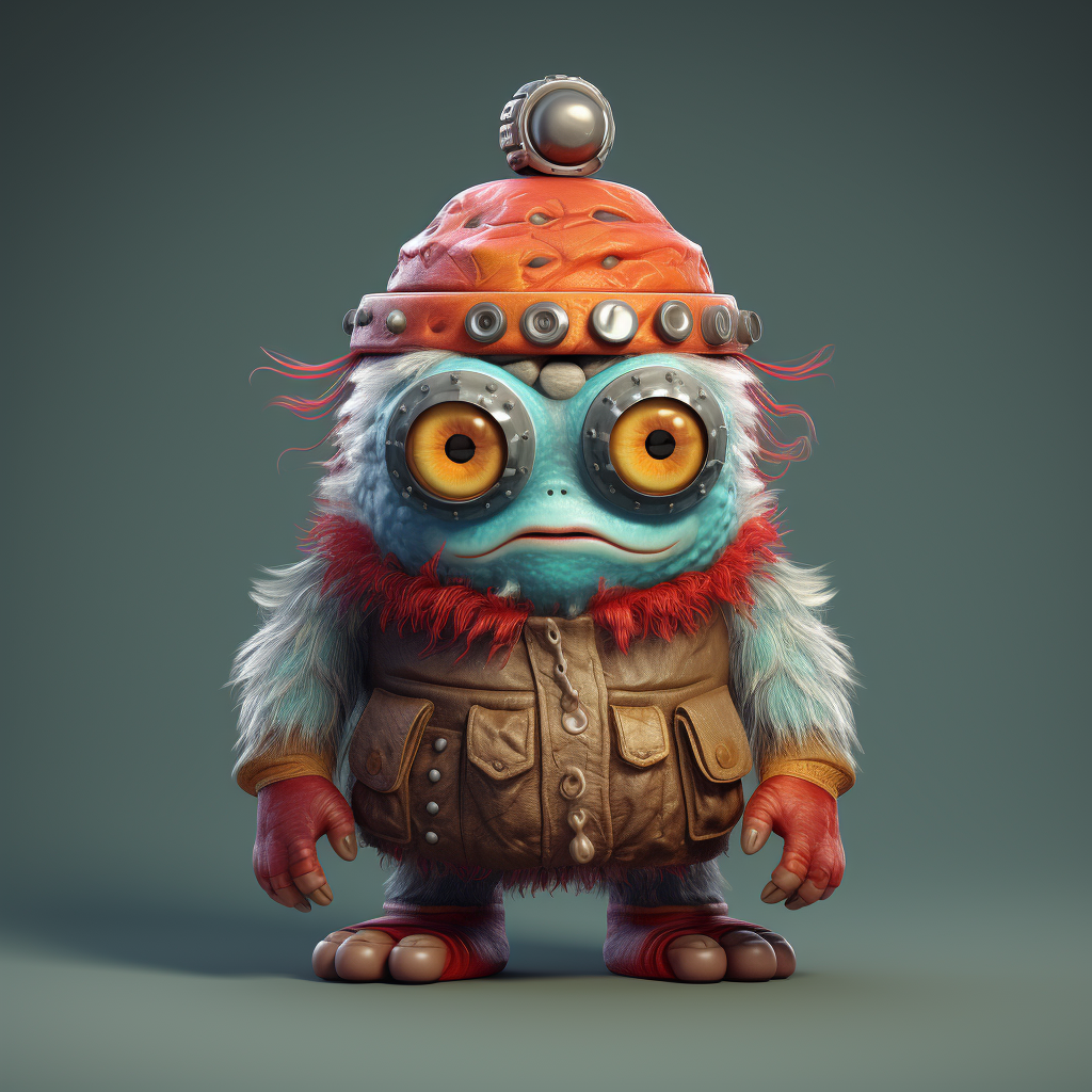 Adorable monster wearing Sirguran hat and stethoscope