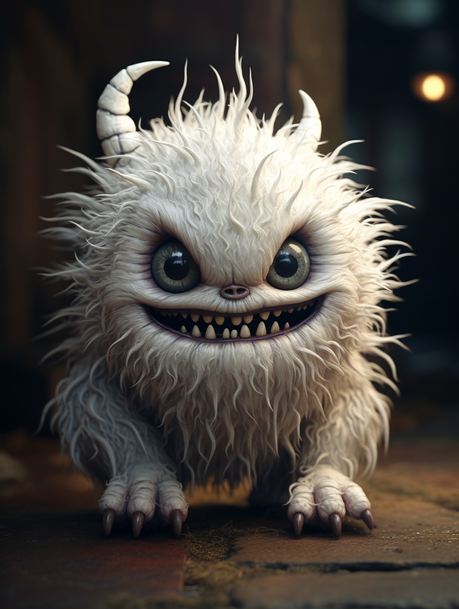 Adorable creepy little monster illustration