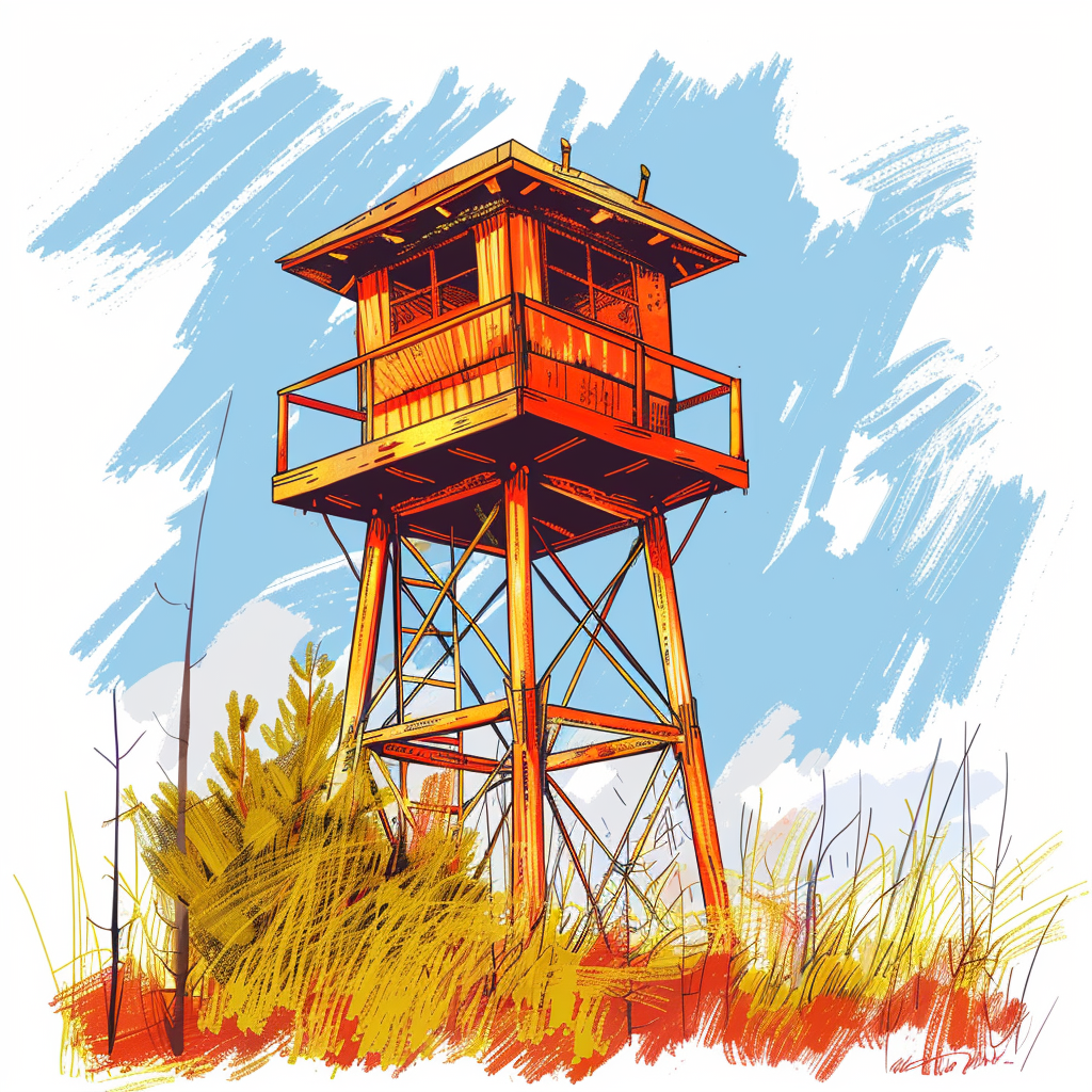 Simple Montana Fire Tower Drawing