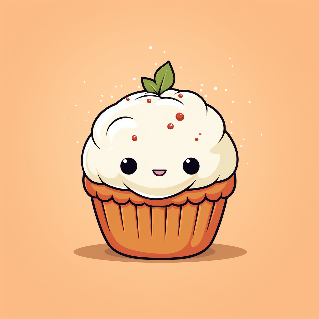 Adorable muffin with simple vector design