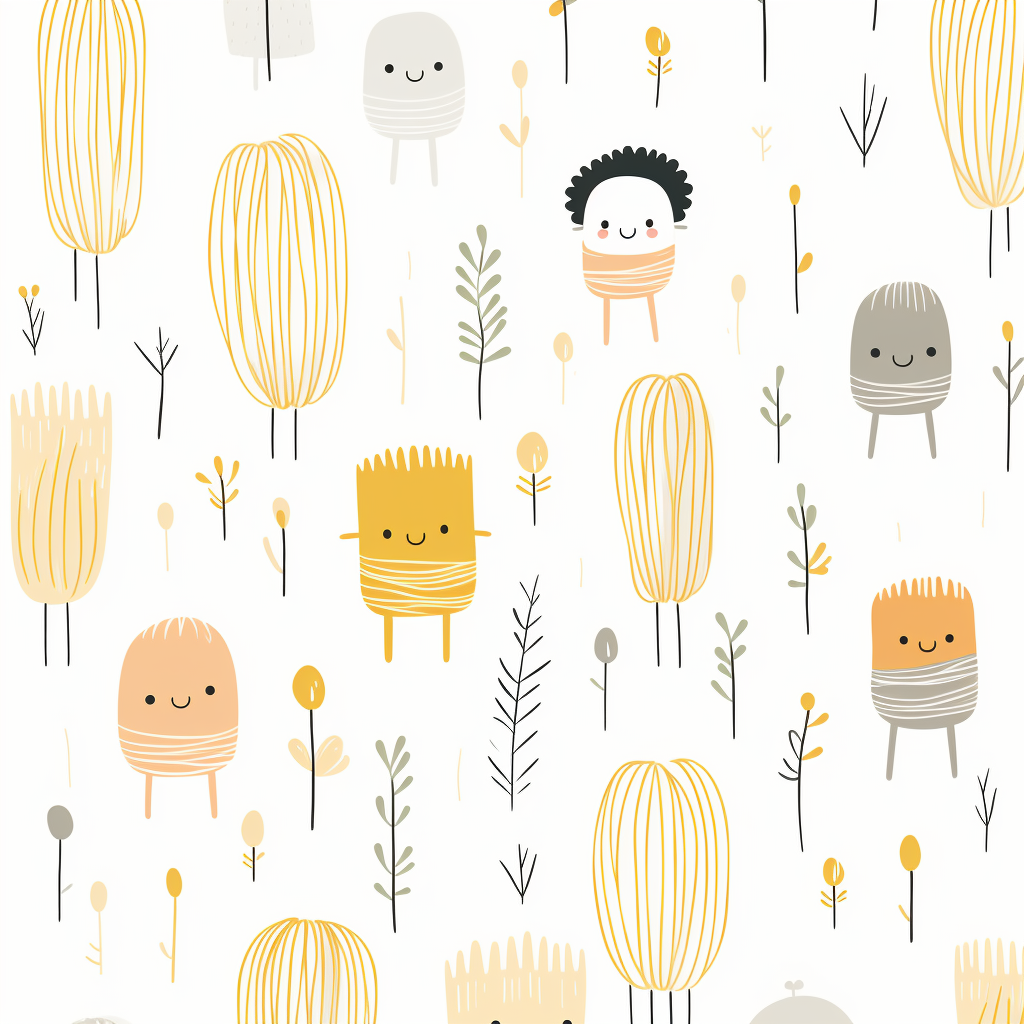 Cute Noodles Clipart Pattern