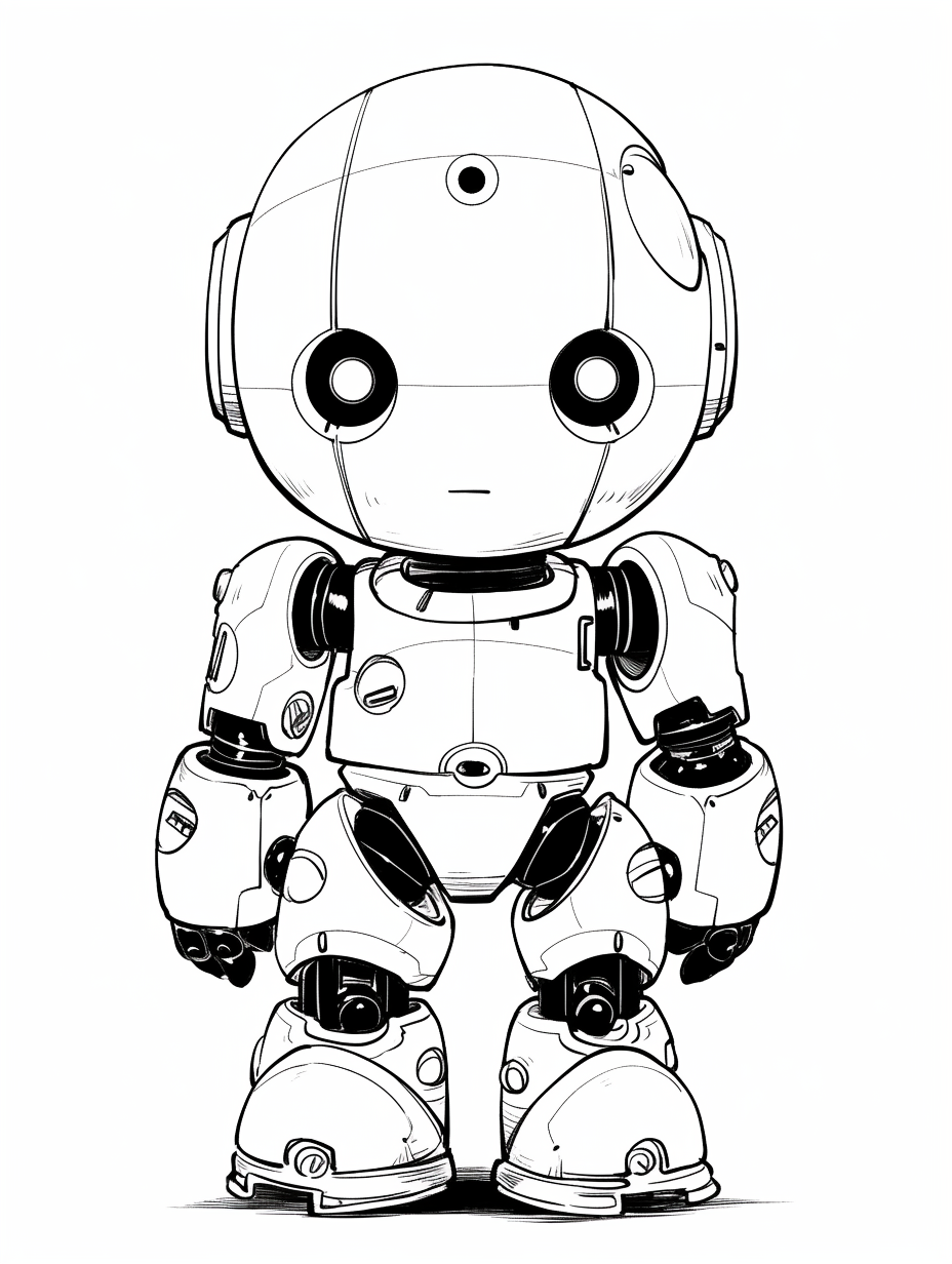 Manga cute old robot ghibli style