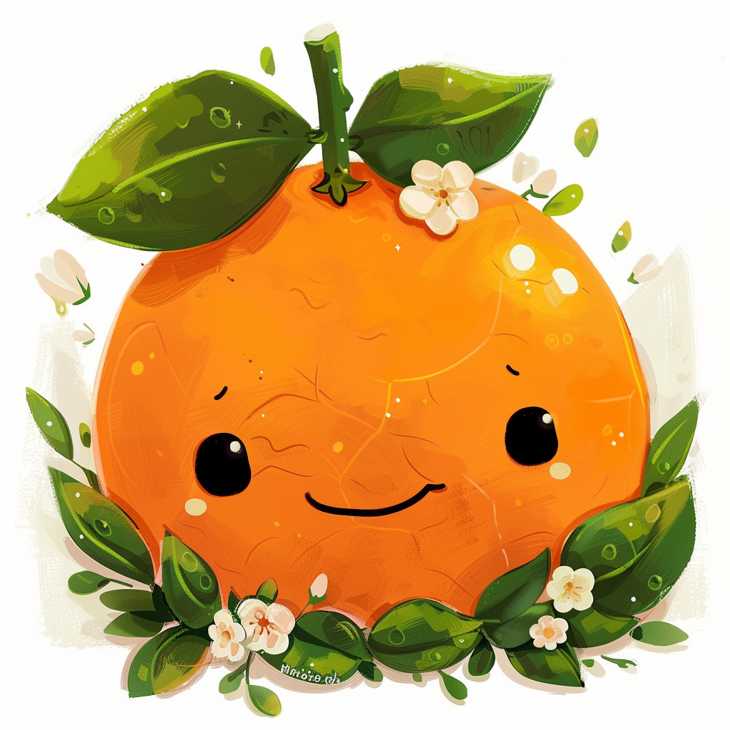 adorable orange face on leaves