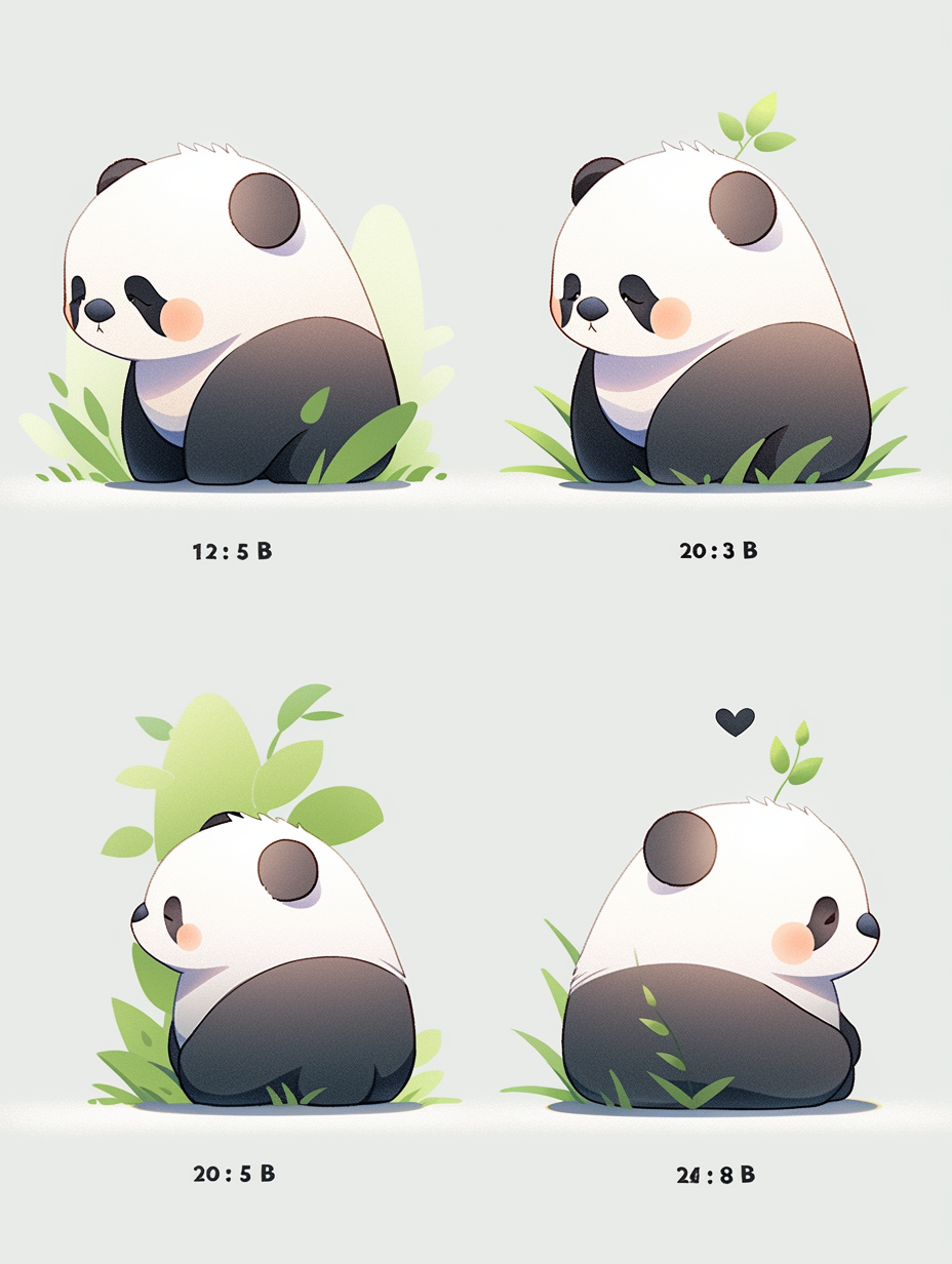 Cute panda in 3D animation