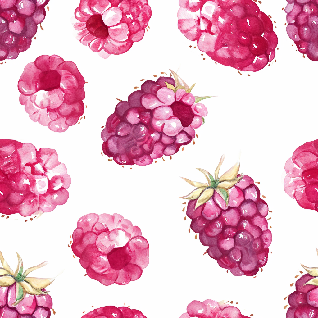 Cute pastel raspberry illustration background pattern