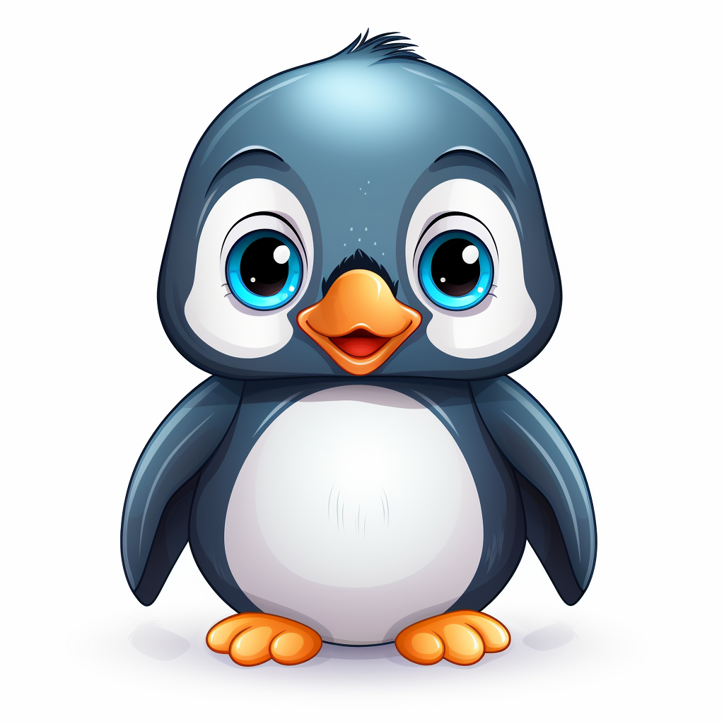 Cute penguin clipart illustration