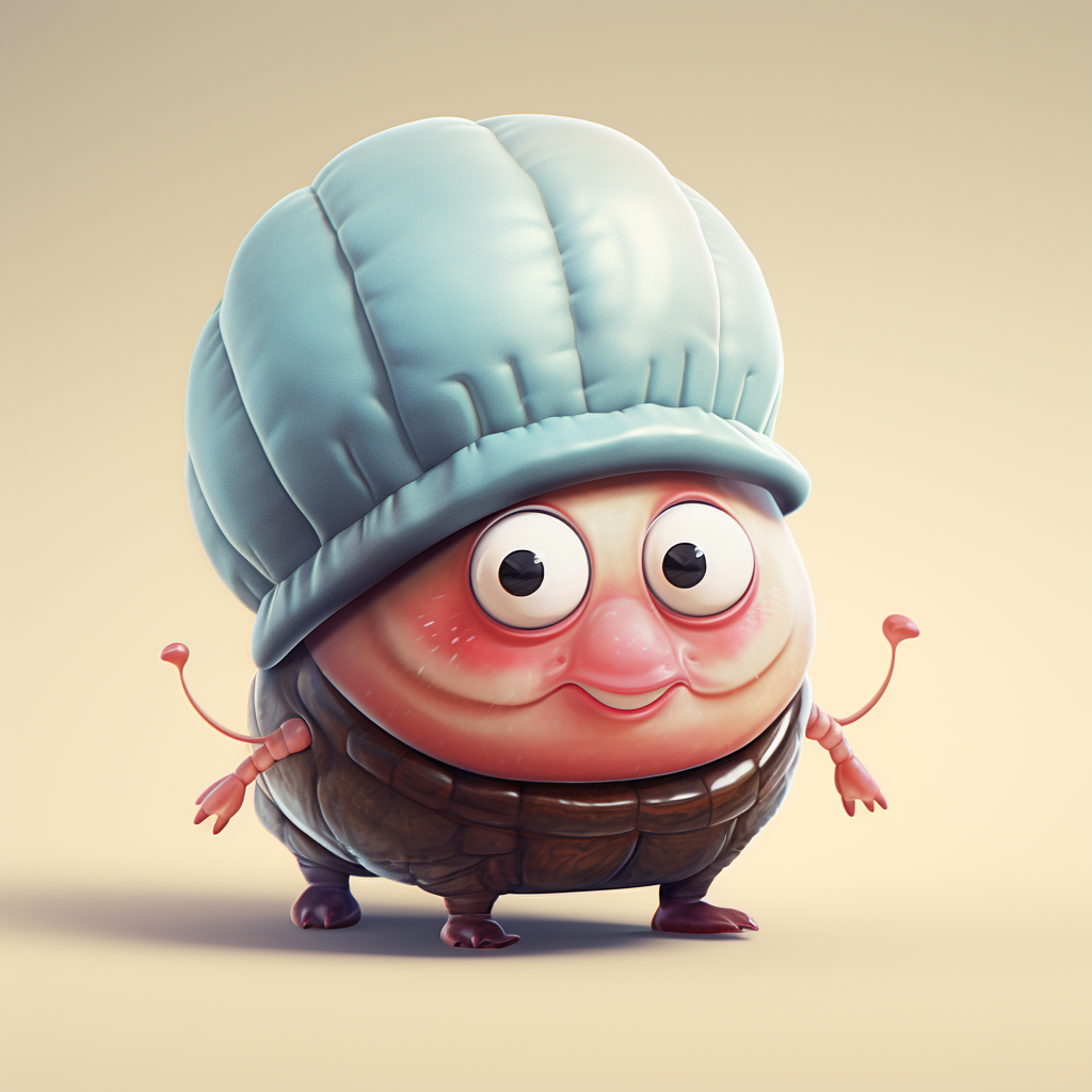 Cute pillbug with beret